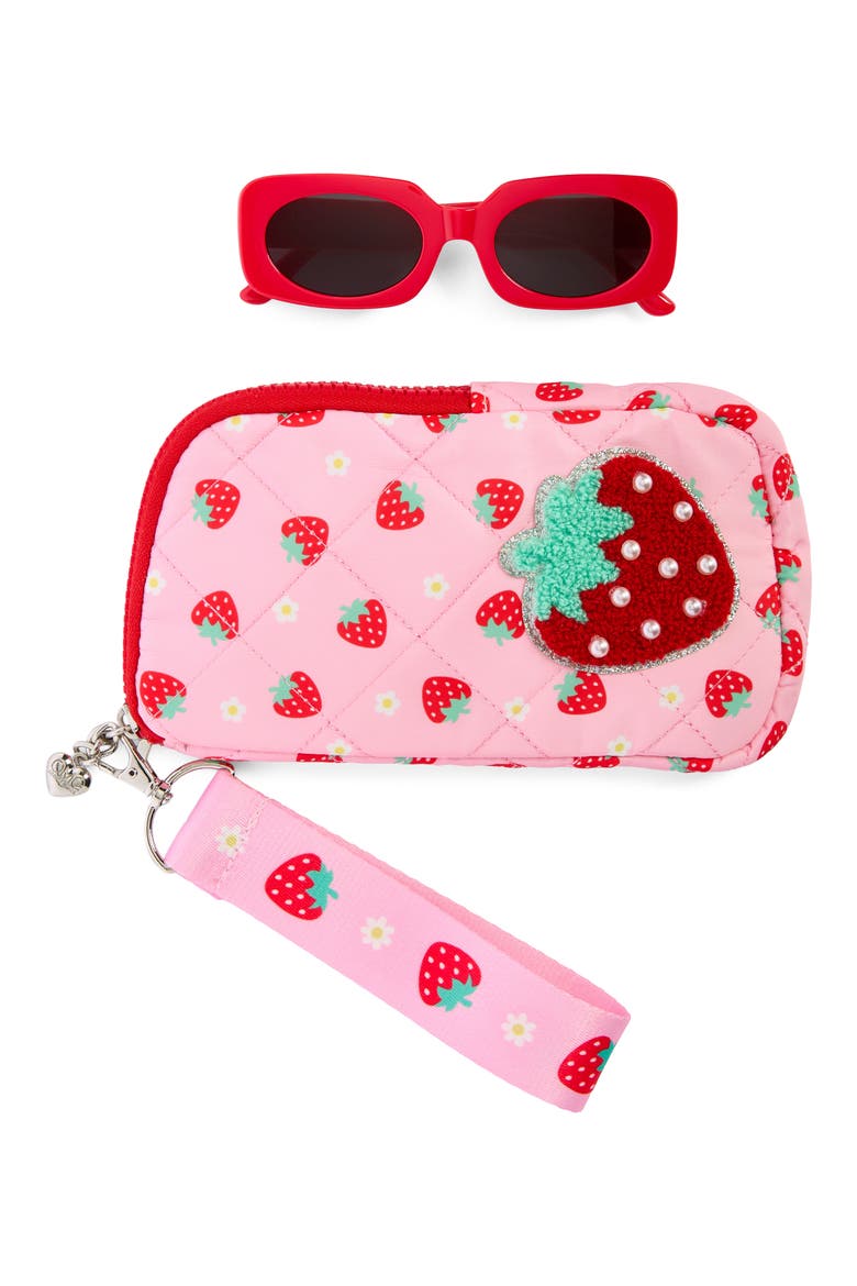 Kids' Berry Square Sunglasses & Zip Around Case Set, Main, color, COTTON CANDY