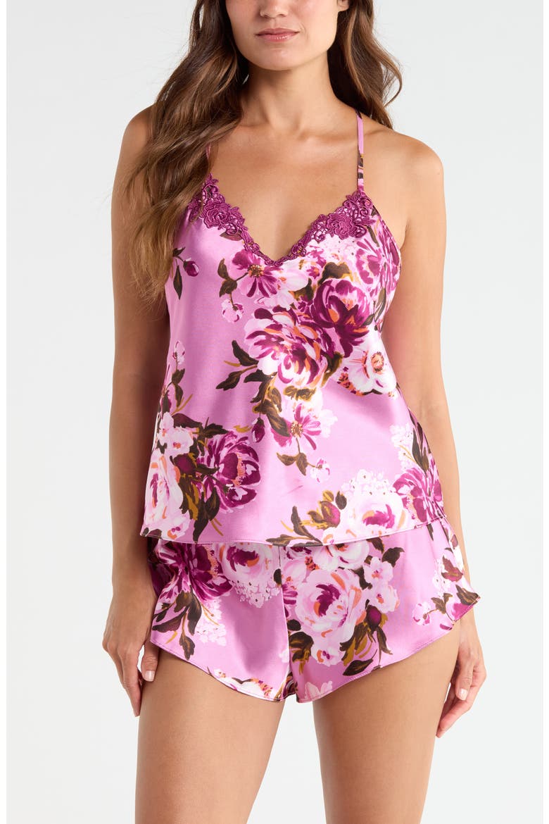 Marina Satin Cami & Shorts Pajamas, Main, color, MULBERRY
