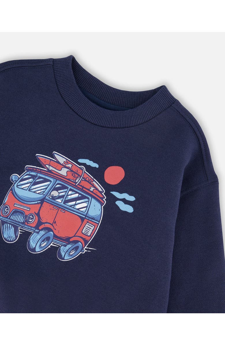 Deux par Deux Long Sleeve Graphic French Terry Sweatshirt, Alternate, color, Blue