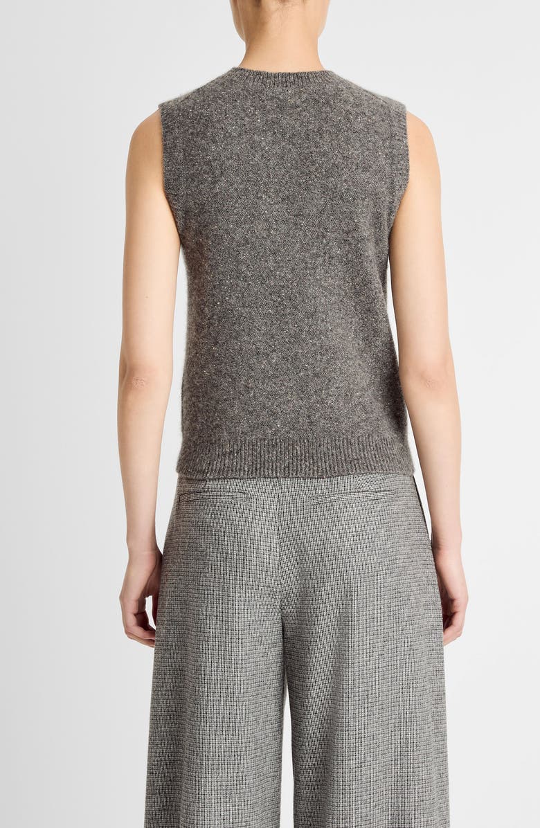 Vince Donegal Boiled Cashmere Sweater Vest, Alternate, color, Medium Heather Grey Donegal