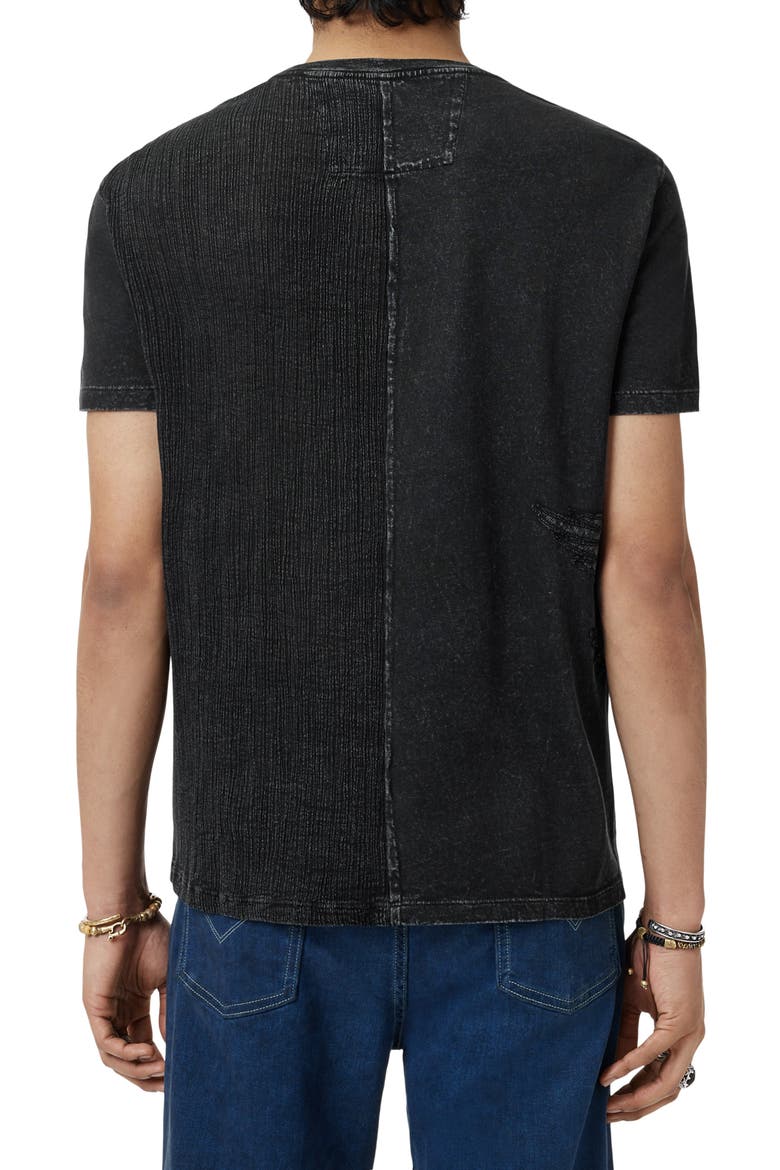 Eagle Embroidered Organic Cotton T-Shirt, Alternate, color, BLACK