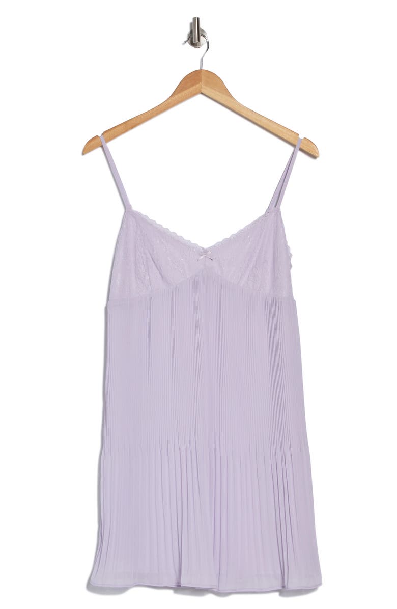 Lush Lace Trim Pleated Babydoll Dress, Alternate, color, Lavender