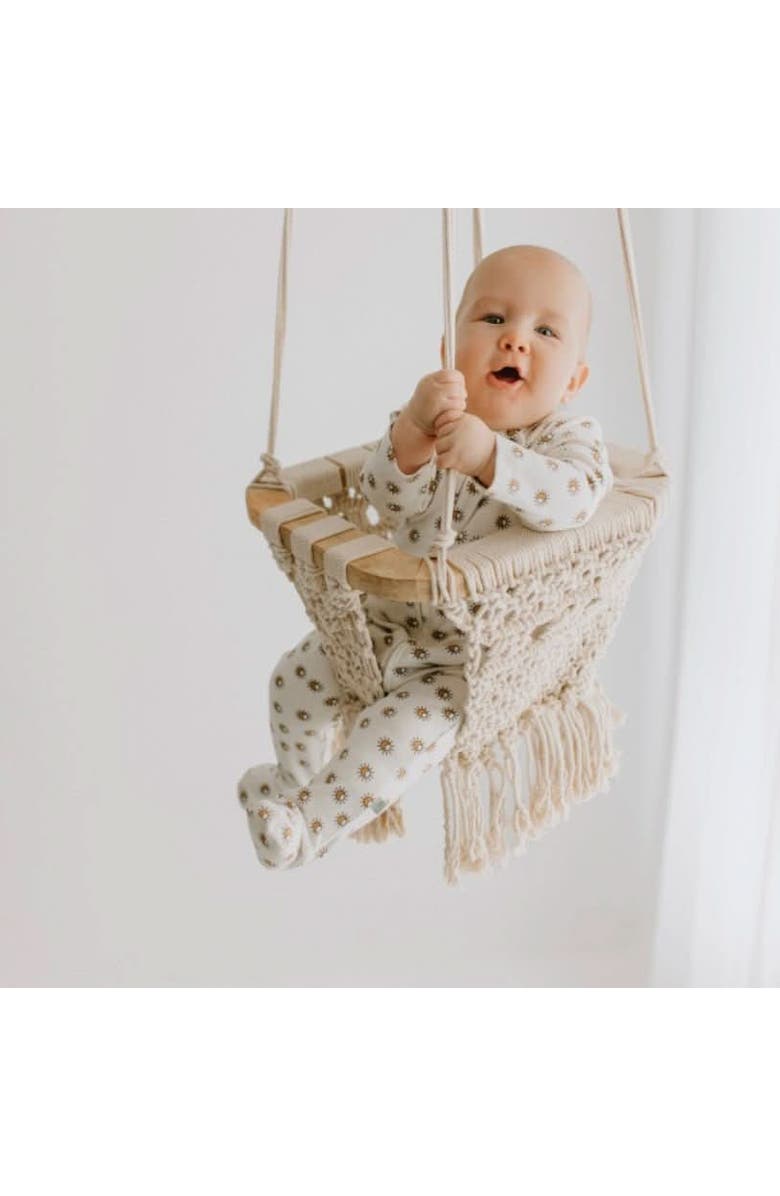 Finn + Emma Organic Zip- up Footie I Sun, Alternate, color, Off White