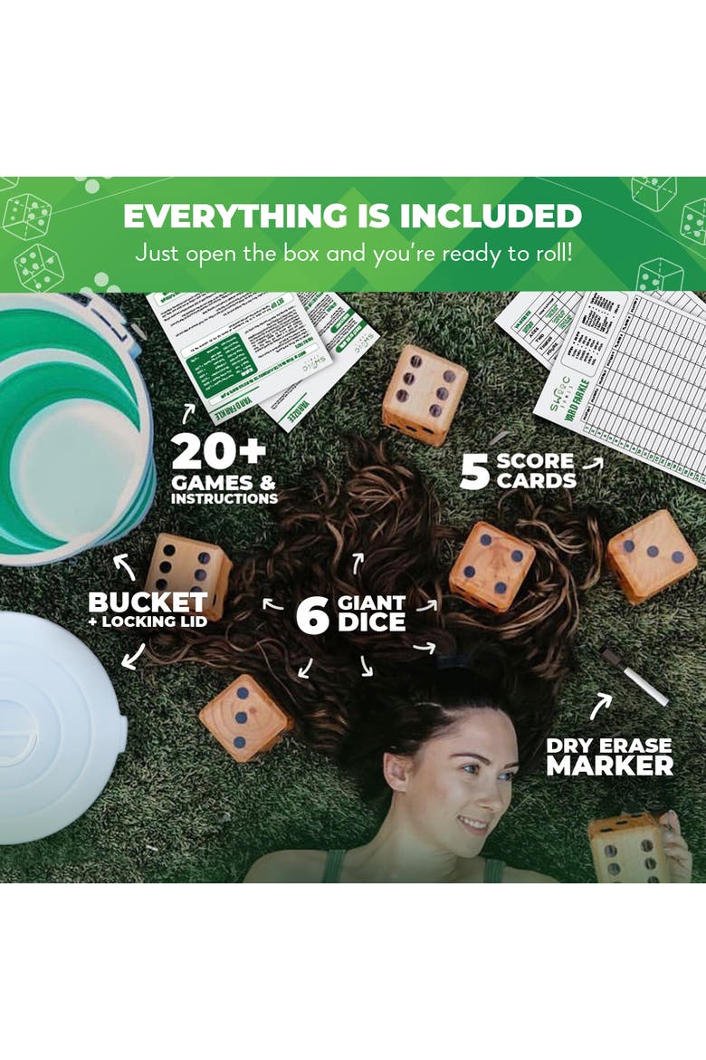 Yardzee & Yard Farkle Giant Dice, Alternate, color, Green