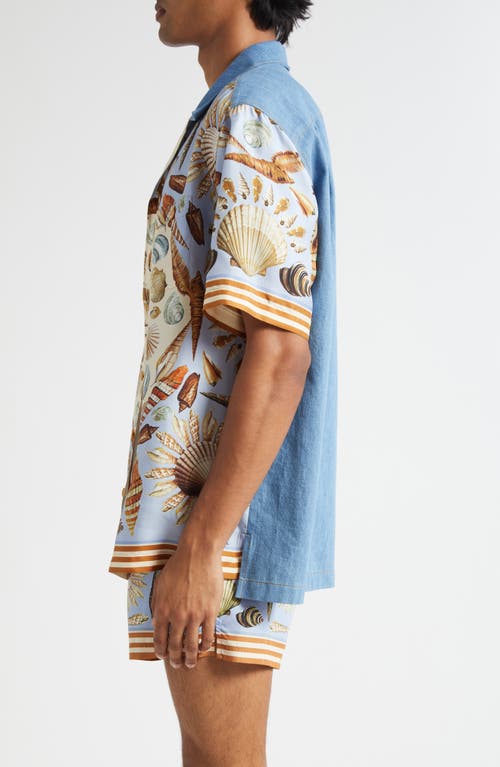 Dolce & Gabbana Silk And Cotton Denim Shirt In Blue
