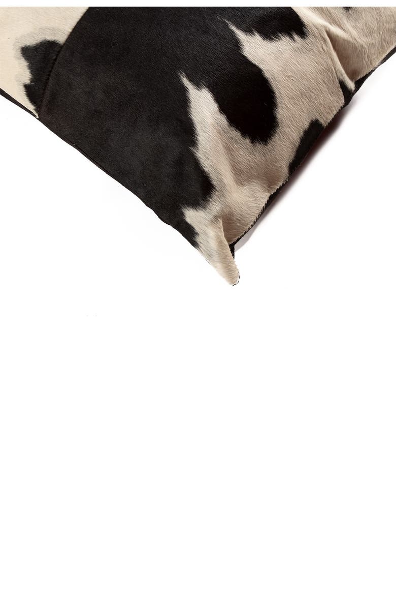 NATURAL Torino Quattro Genuine Cowhide Pillow - 18" x 18" - Black/White - Set of 2, Alternate, color, Black/White
