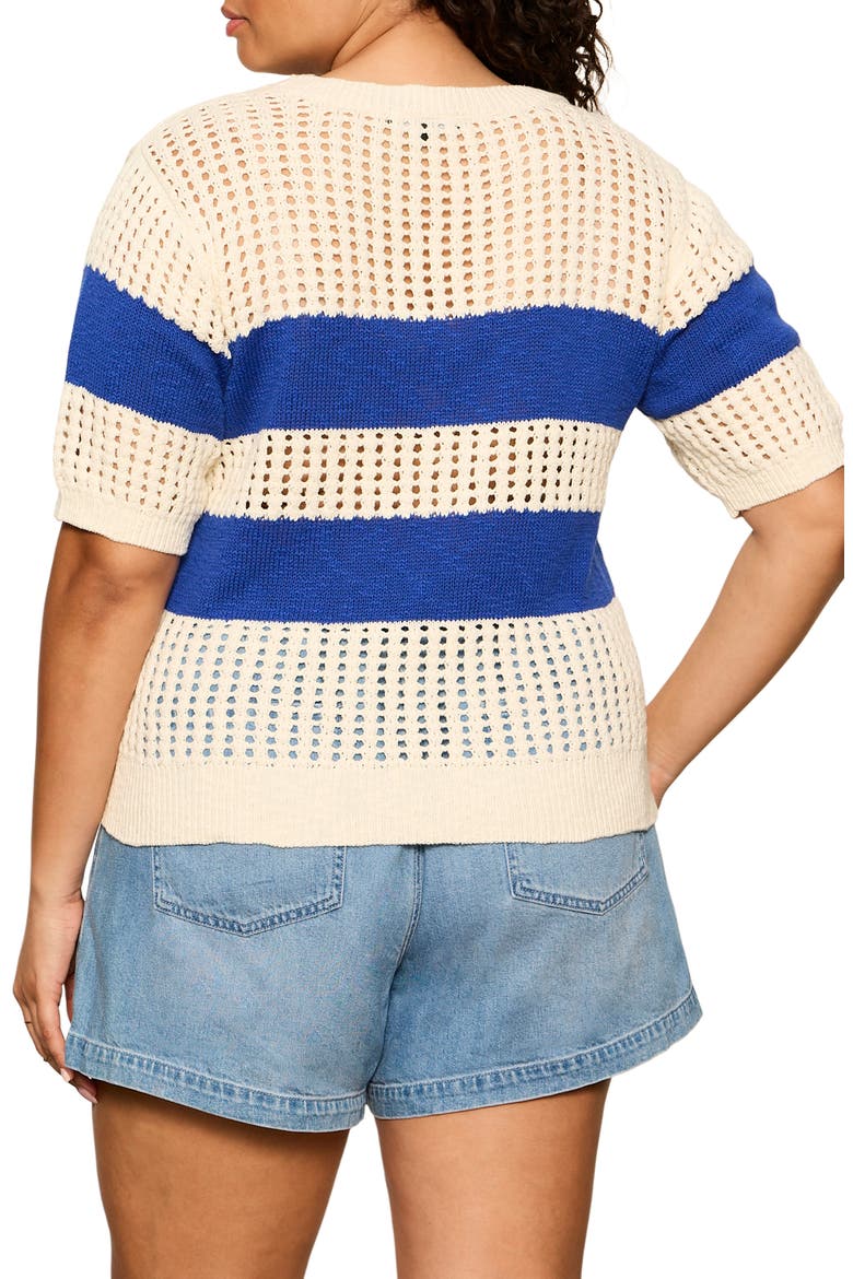 Beachside Stripe Open Stitch Sweater Tank, Alternate, color, BLUE/ COLLAGEN