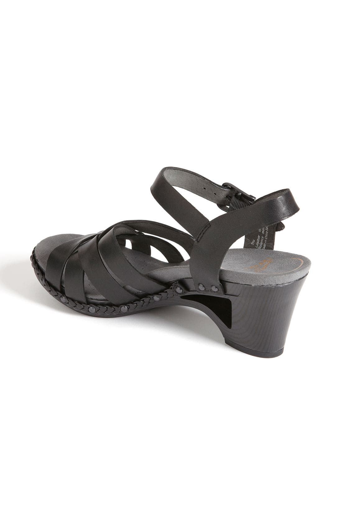 'Tru Clog' Sandal, Alternate, color, BLACK VEG