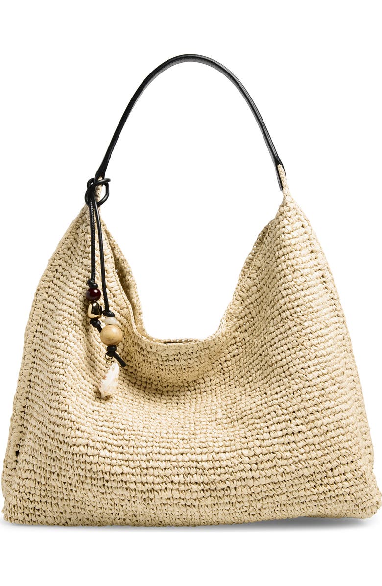 Madewell The Mylie Raffia Shoulder Bag, Main, color, Natural Multi