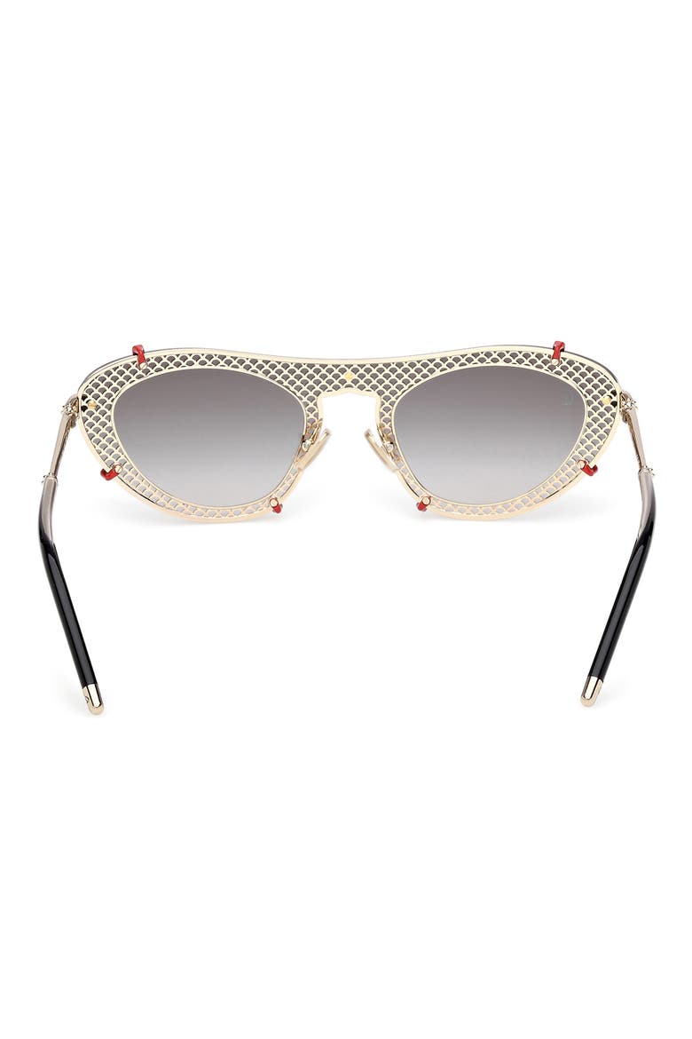 Oval Sunglasses, Alternate, color, SHINY PALE GOLD / ZEISS SMOKE GRADIENT LENS