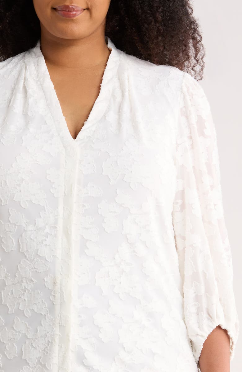 KASPER Blouson Sleeve Top, Alternate, color, Lily White