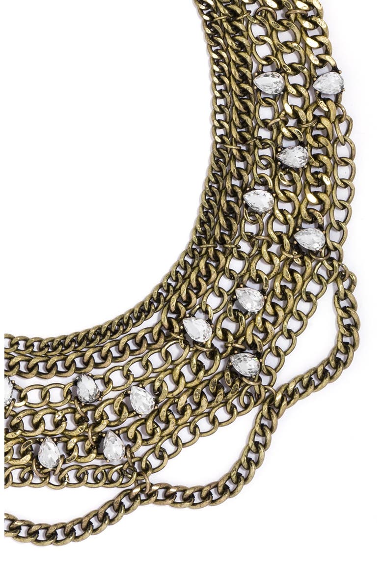 'Twinkle Chain' Bib Necklace, Alternate, color, ANTIQUE GOLD