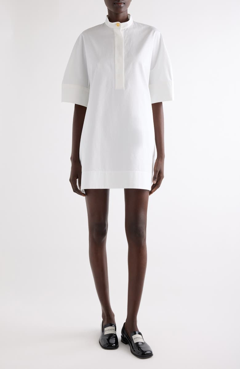 Givenchy A-Line Cotton Poplin Minidress, Main, color, White