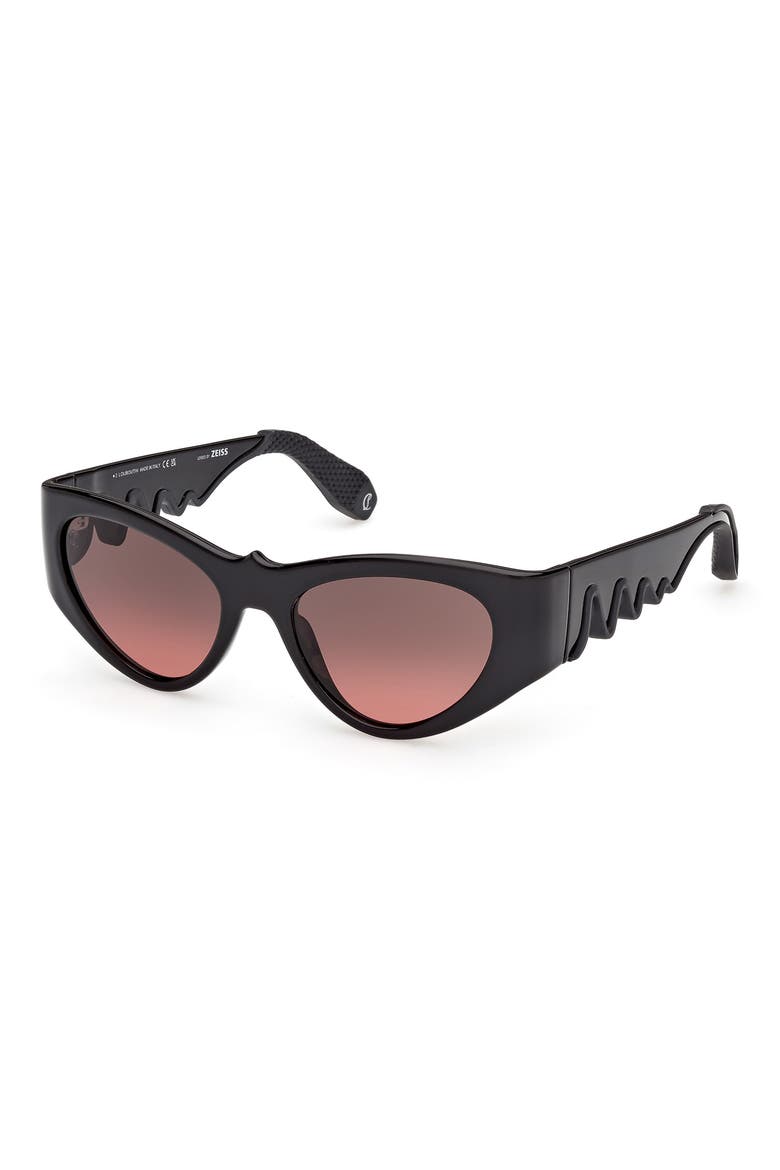 54mm Loubishark Cat Eye Sunglasses, Alternate, color, BLACK FRAME WITH ZEISS LENS IN EXCLUSIVE RED GRADIENT