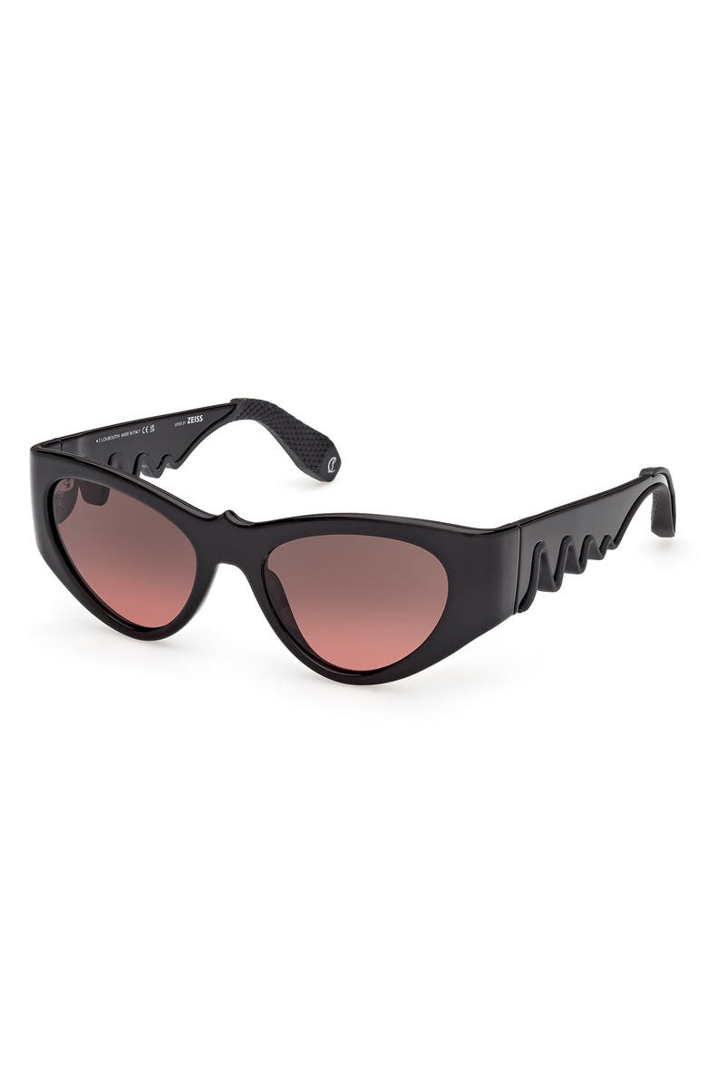 Christian Louboutin 54mm Loubishark Cat Eye Sunglasses, Alternate, color, Black/ Red Gradient