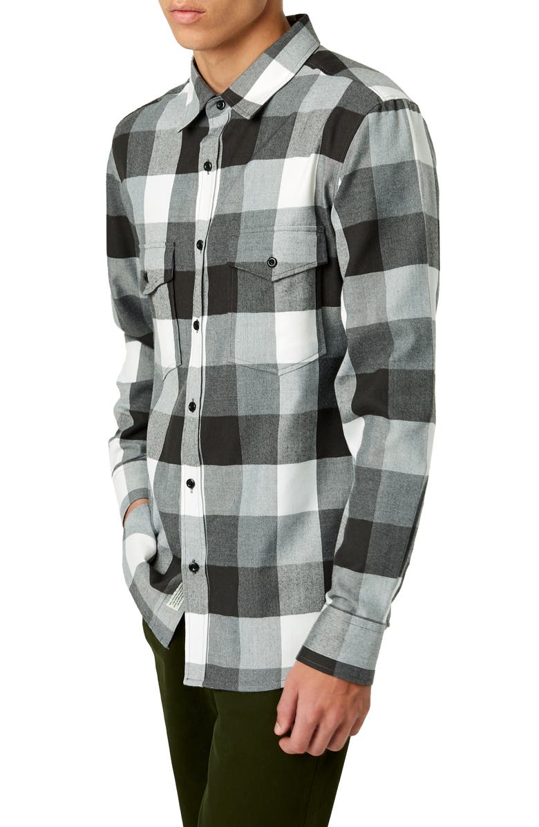 7 Diamonds Archer Trim Fit Buffalo Check Sport Shirt, Alternate, color, 