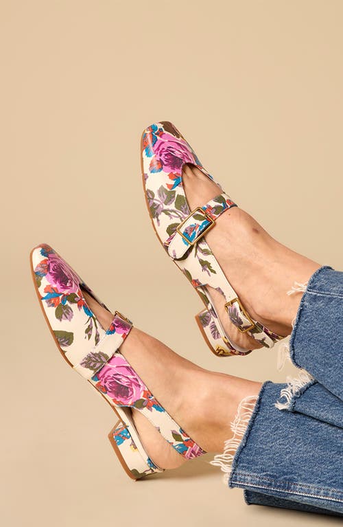 Charlotte Stone Rose Slingback Flat In Multi