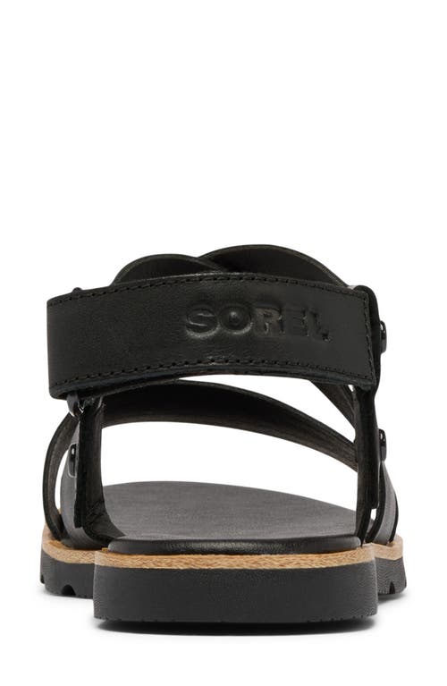 Sorel Ella Iii Crisscross Sandal In Black/black