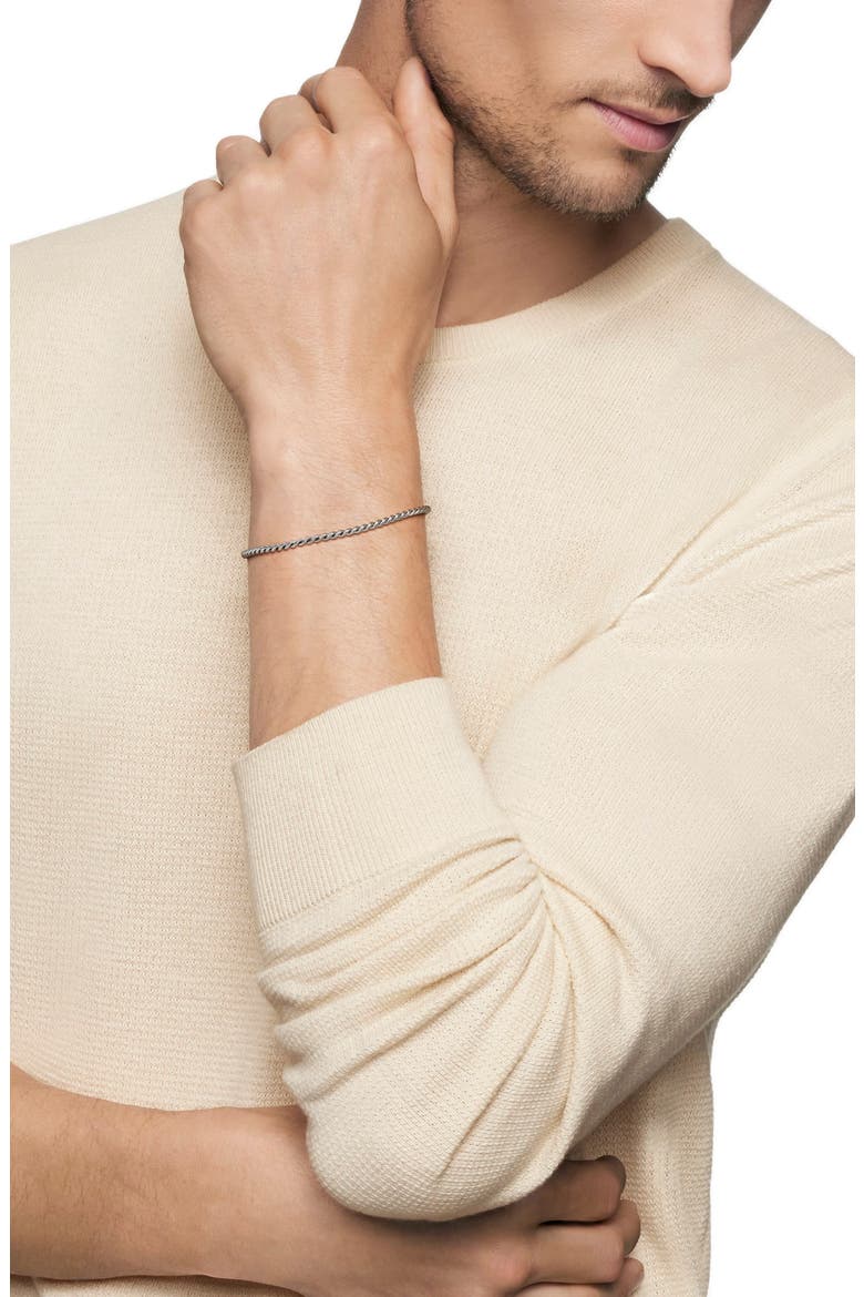 Men's Sculpted Cable Chain Bracelet, Alternate, color, SILVER