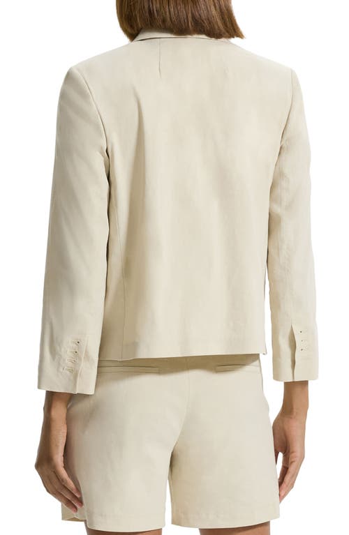 Theory Shrunken Split Cuff Two Button Blazer In White