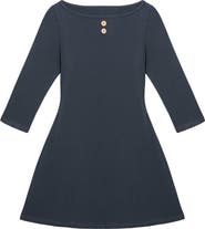 Oddli 3/4 Sleeve Boat Neck Dress