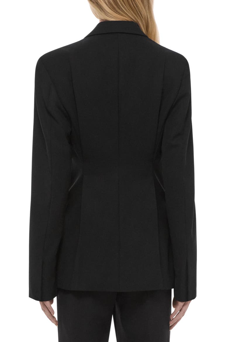 Cutaway Wool Blazer, Alternate, color, BLACK