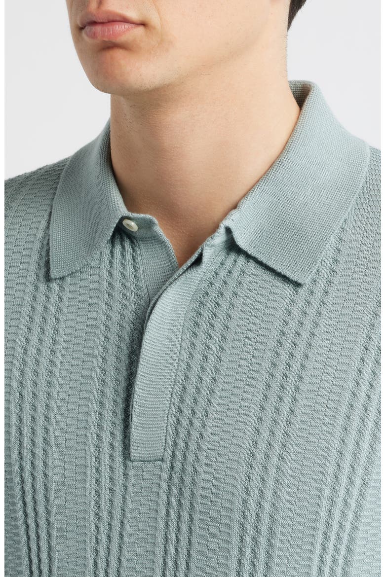 Ribbed Cotton Blend Polo Sweater, Alternate, color, GREEN