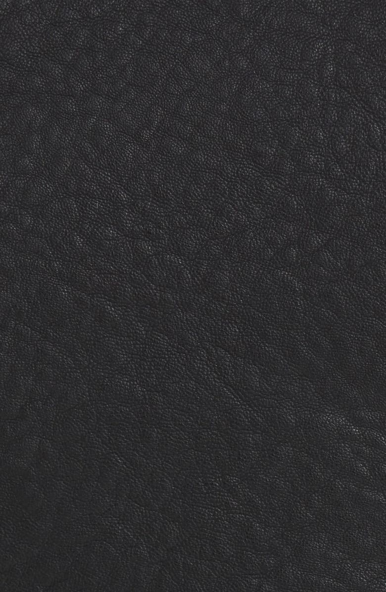 Love Token Faux Leather Jacket with Faux Shearling Trim, Alternate, color,