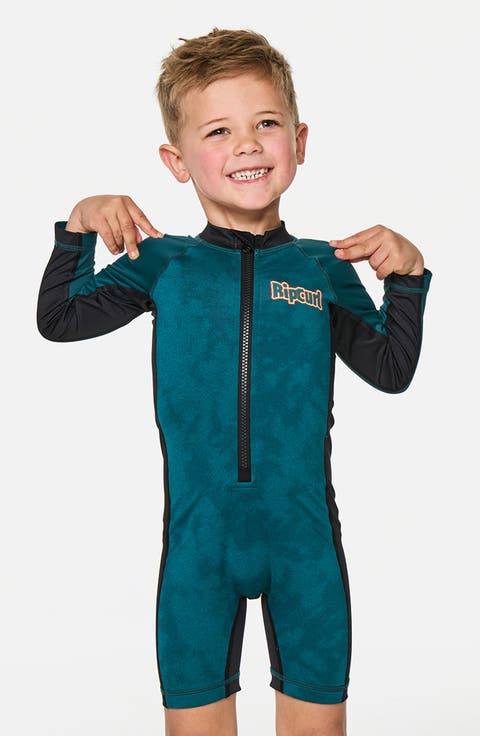 Kids' Paddle Out Long Sleeve One-Piece Rashguard Swimsuit