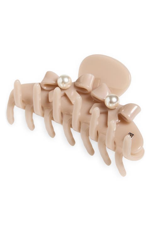 Faux Pearl Claw Clip