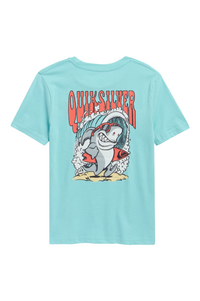 Kids' Shark Run Graphic Cotton T-Shirt, Alternate, color, ANGEL BLUE