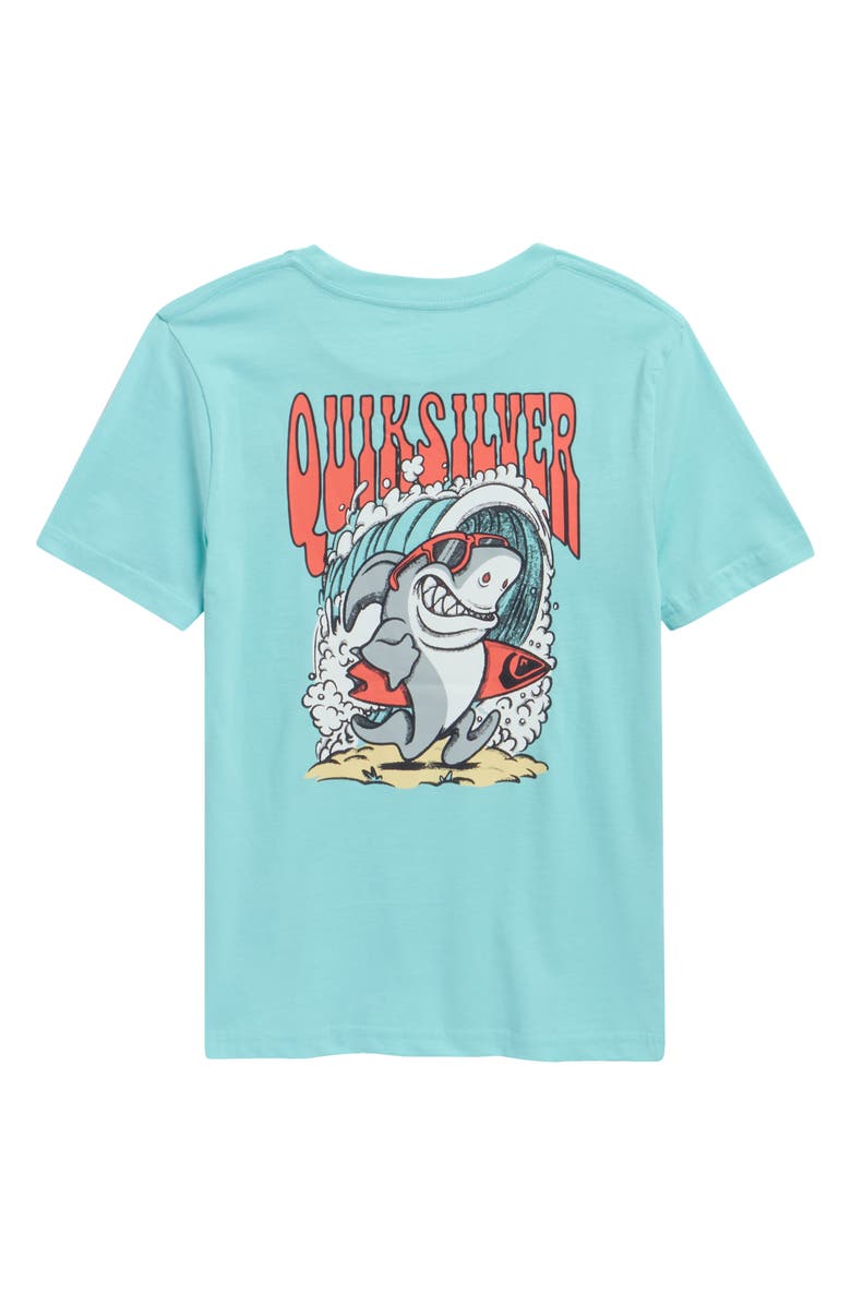 Quiksilver Kids' Shark Run Graphic Cotton T-Shirt, Alternate, color, Angel Blue