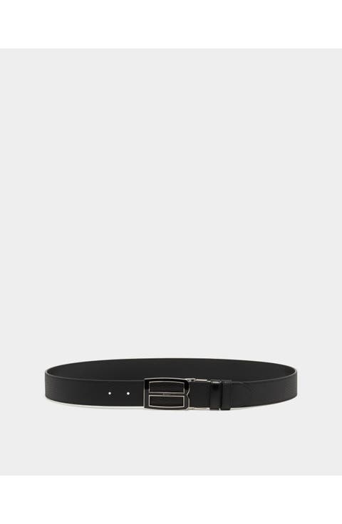Iconic Buckle Adjustable And Reversible Belt in Leather
