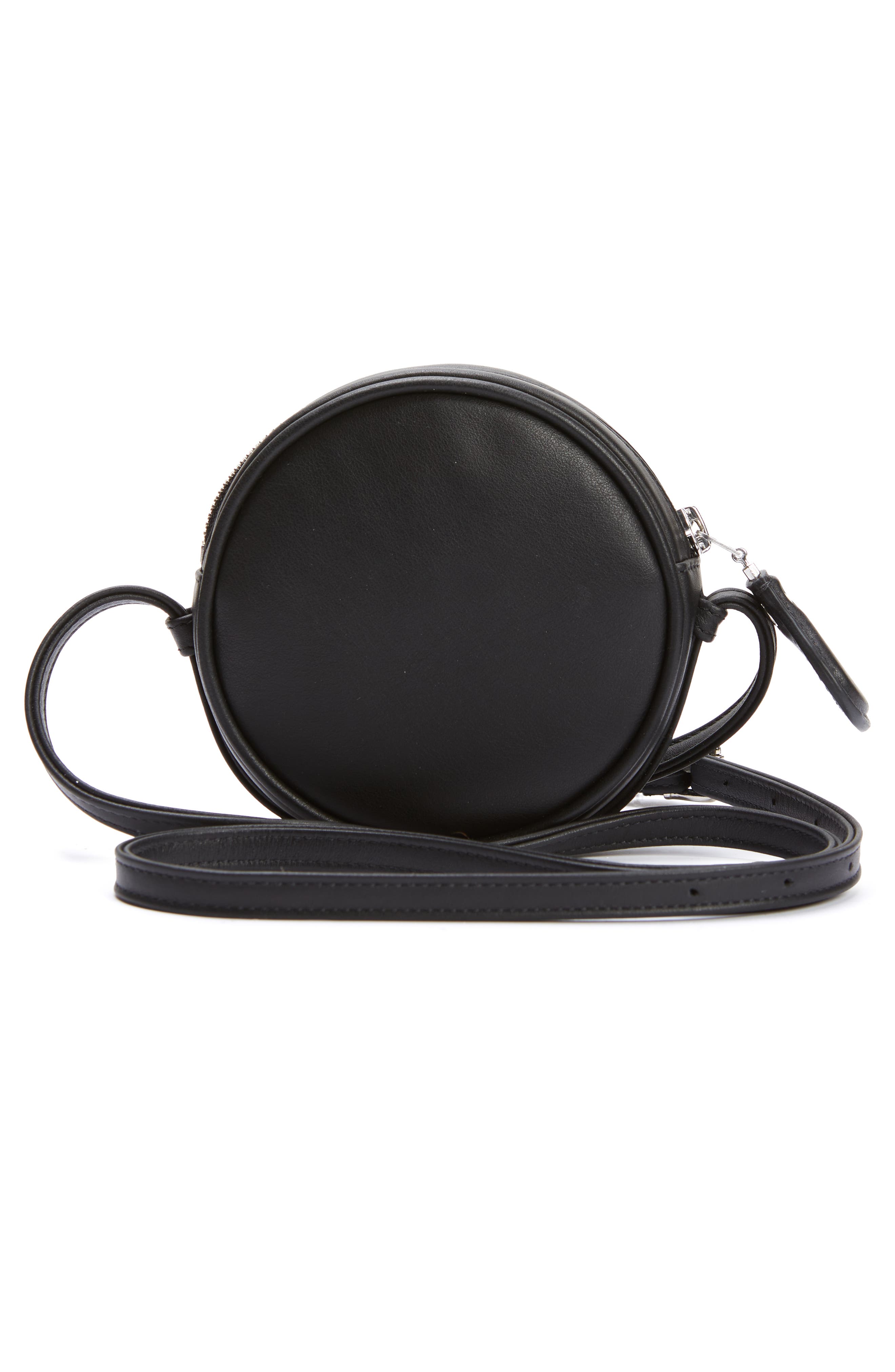 Courrèges Small Circle Leather Crossbody Bag, Alternate, color, 