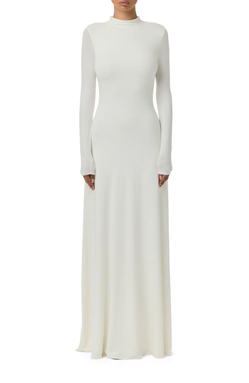 Naked Wardrobe Funnel Neck Long Sleeve Dress In White