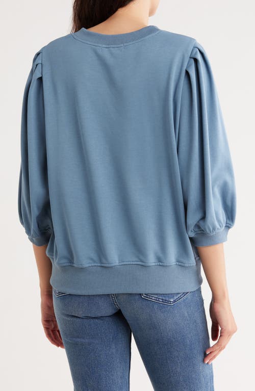 Bluegrey Balloon Sleeve Crop Sweatshirt In Blue