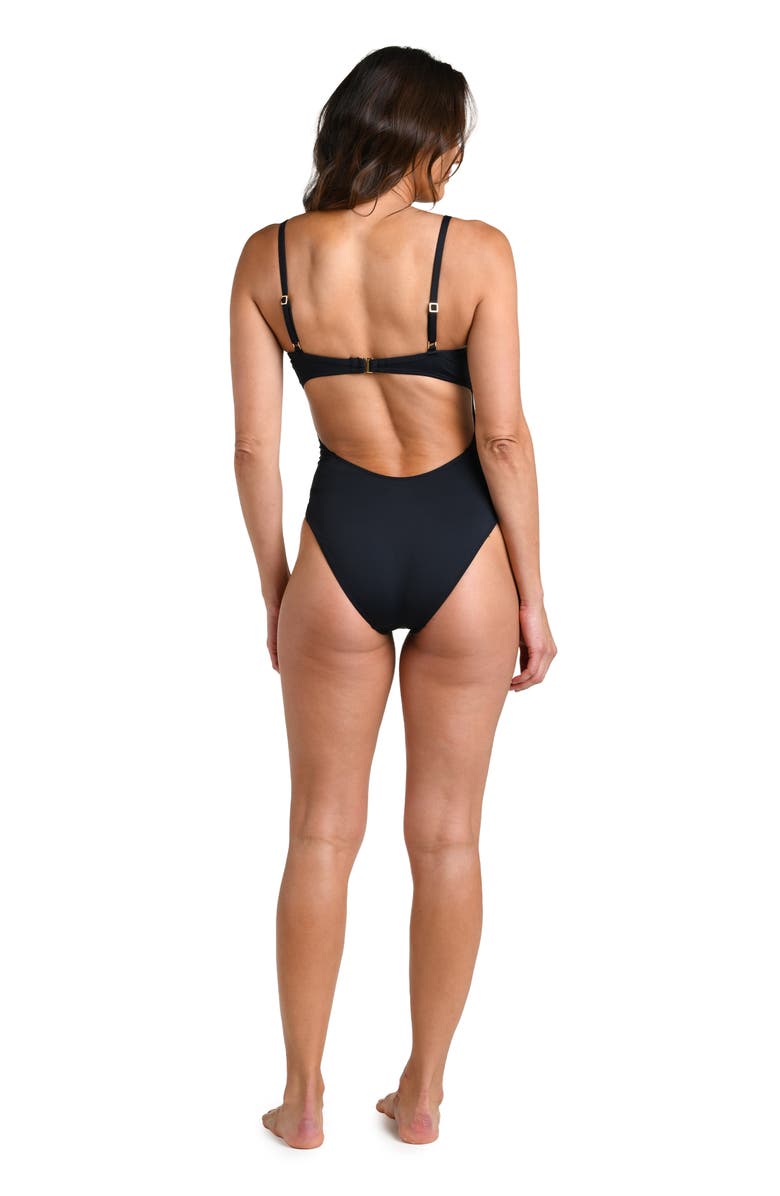La Blanca Island Goddess Cutout Monokini One-Piece Swimsuit, Alternate, color, Black