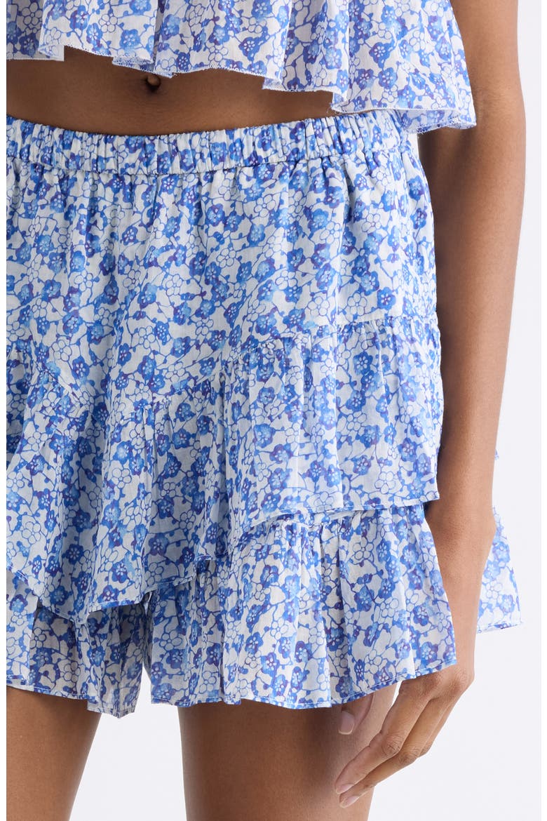 Jocadia Ruffle Cotton Miniskort, Alternate, color, BLUE