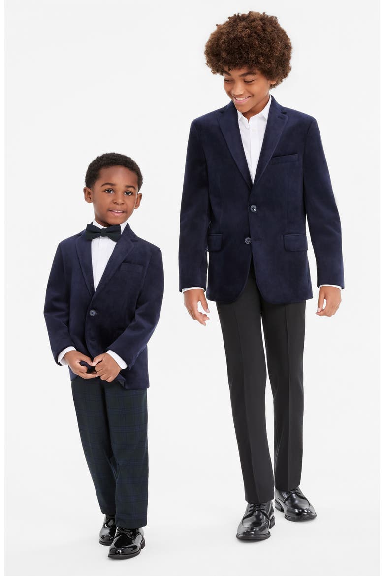 Kids' Velvet Blazer, Alternate, color, NAVY