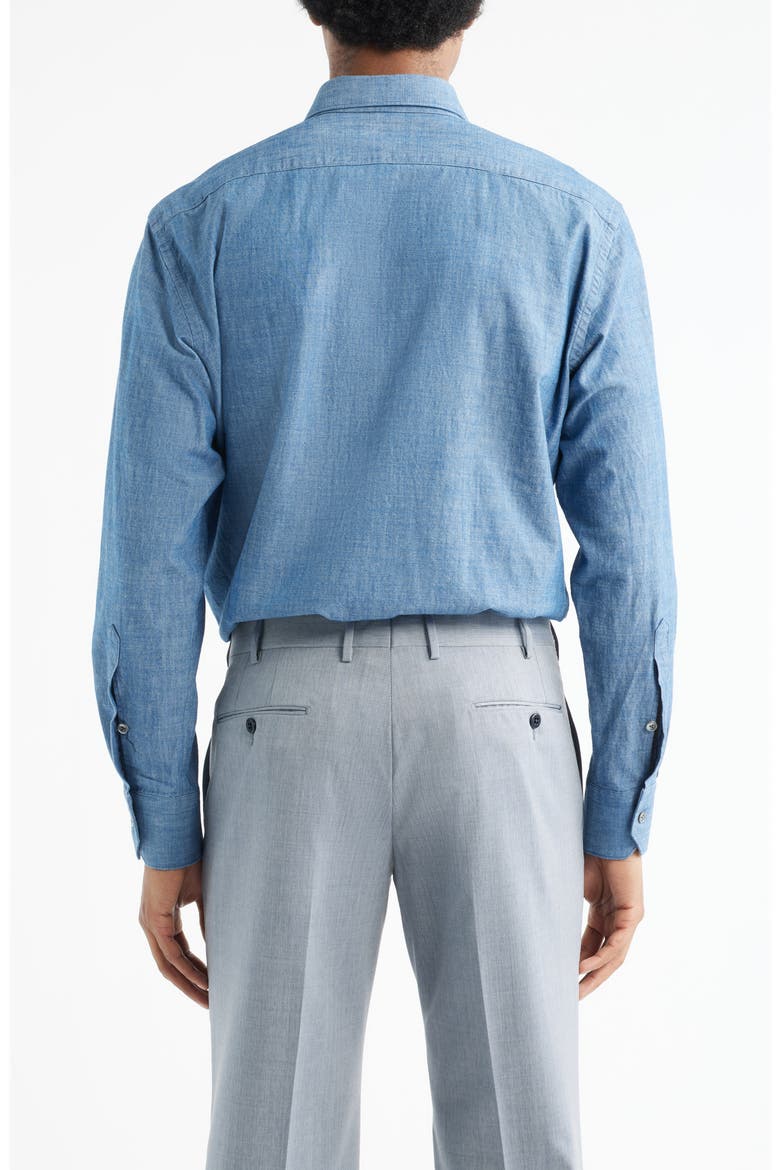 Bassano Chambray Button-Up Shirt, Alternate, color, MEDIUM BLUE