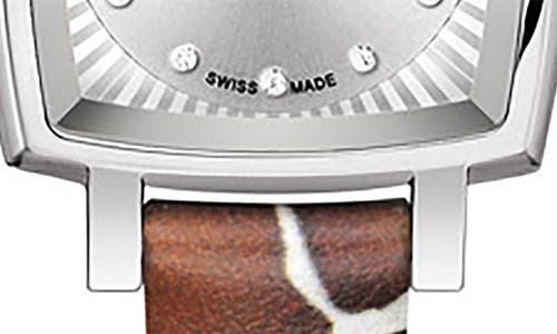 Tissot Lovely Wild Diamond Leather Strap Watch, 20mm In Multi