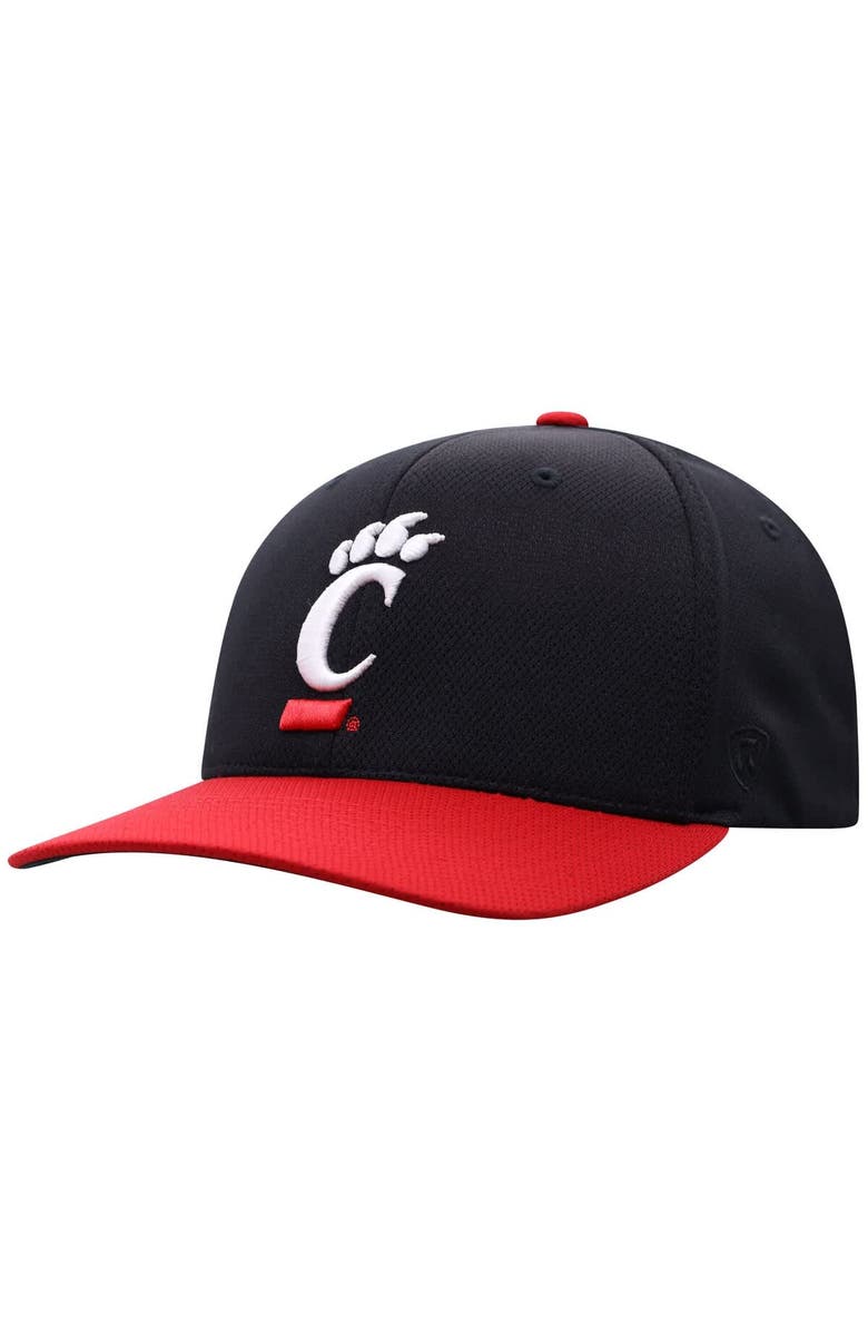 TOP OF THE WORLD Men's Top of the World  Black Cincinnati Bearcats Reflex Fitted Hat, Alternate, color, Black