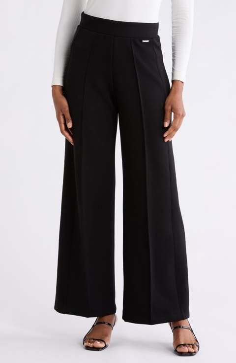 Center Seamed Pull On Wide Leg Pants