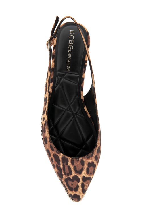 Bcbg Valerie Slingback Pointed Toe Flat In Leopard