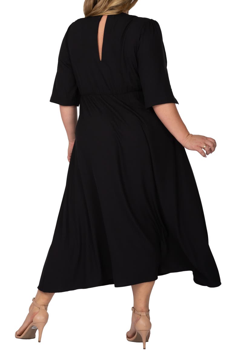 Slit Sleeve Maxi Dress, Alternate, color, BLACK