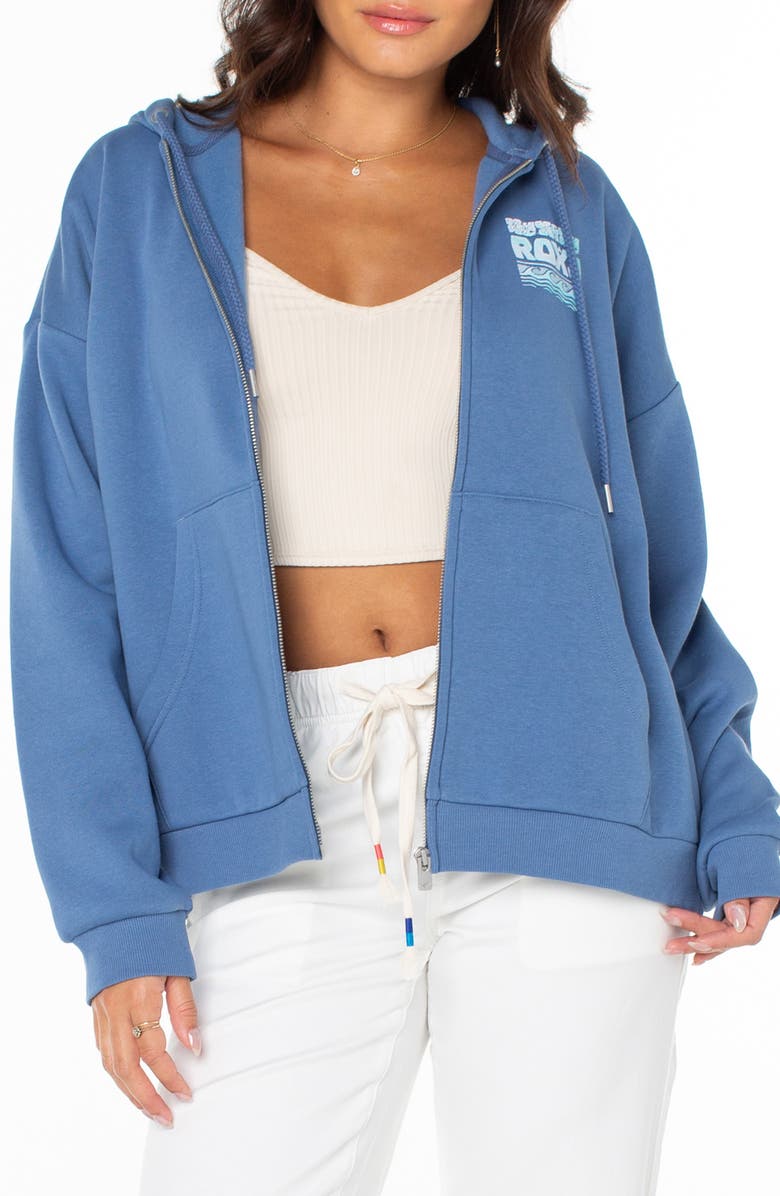 Roxy Evening Lineup Graphic Zip Hoodie, Main, color,