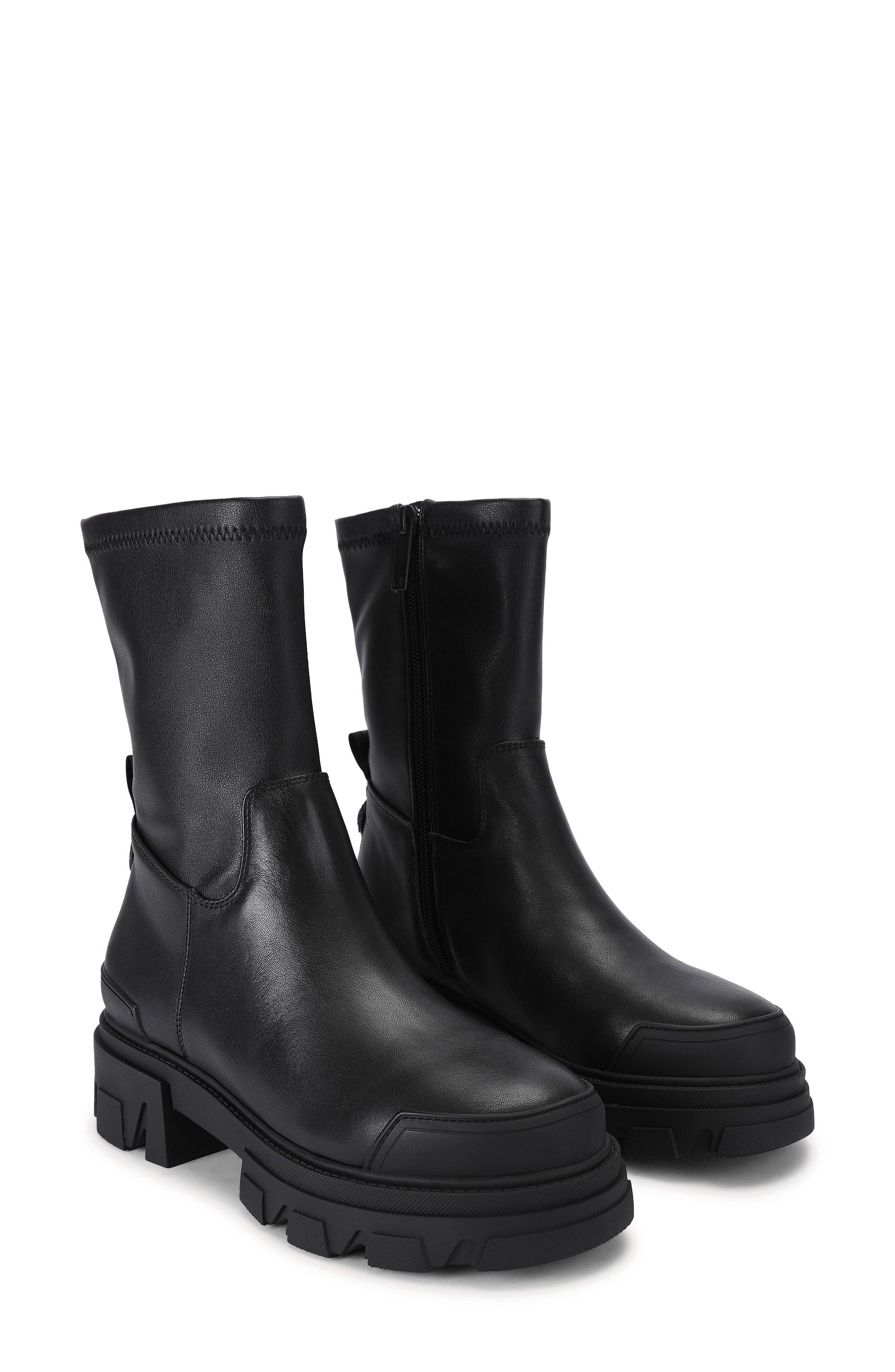 Stomp Sock Lug Sole Boot, Main, color, BLACK