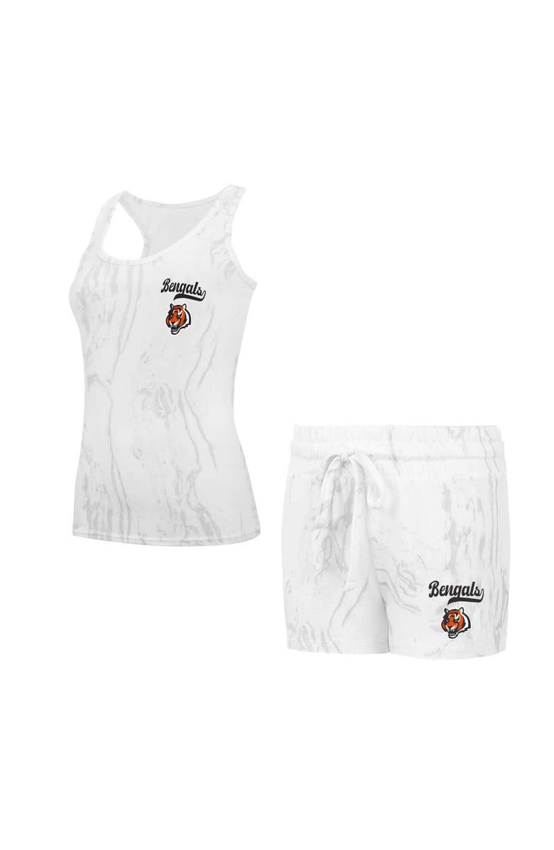 CONCEPTS SPORT Women's Concepts Sport Cincinnati Bengals Quartz Hacci Knit Tank Top & Shorts Sleep Set, Main, color, White