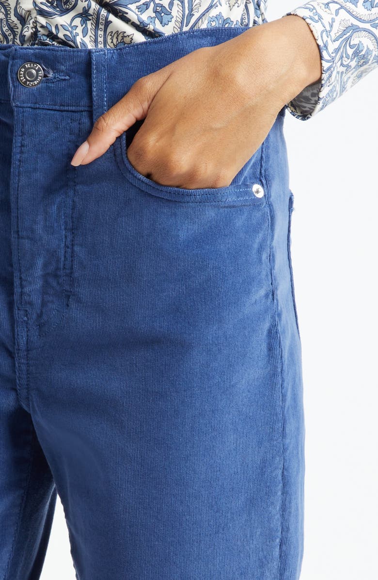 Veronica Beard Carson Corduroy Flare Leg Ankle Pants, Alternate, color, Blue Stone