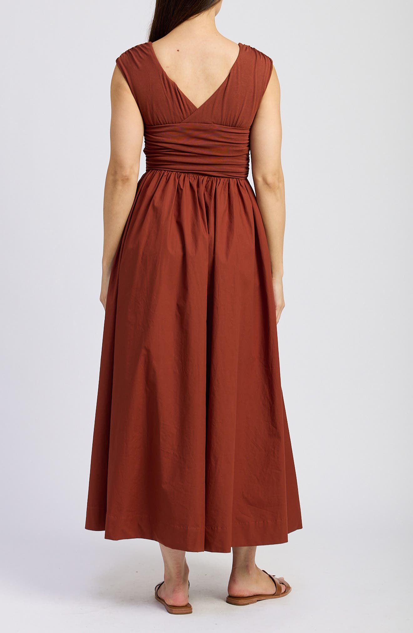 Emma Ruched Mixed Media Sundress - image 2